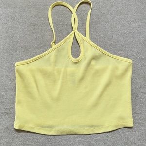 Yellow Crop Crossover Top